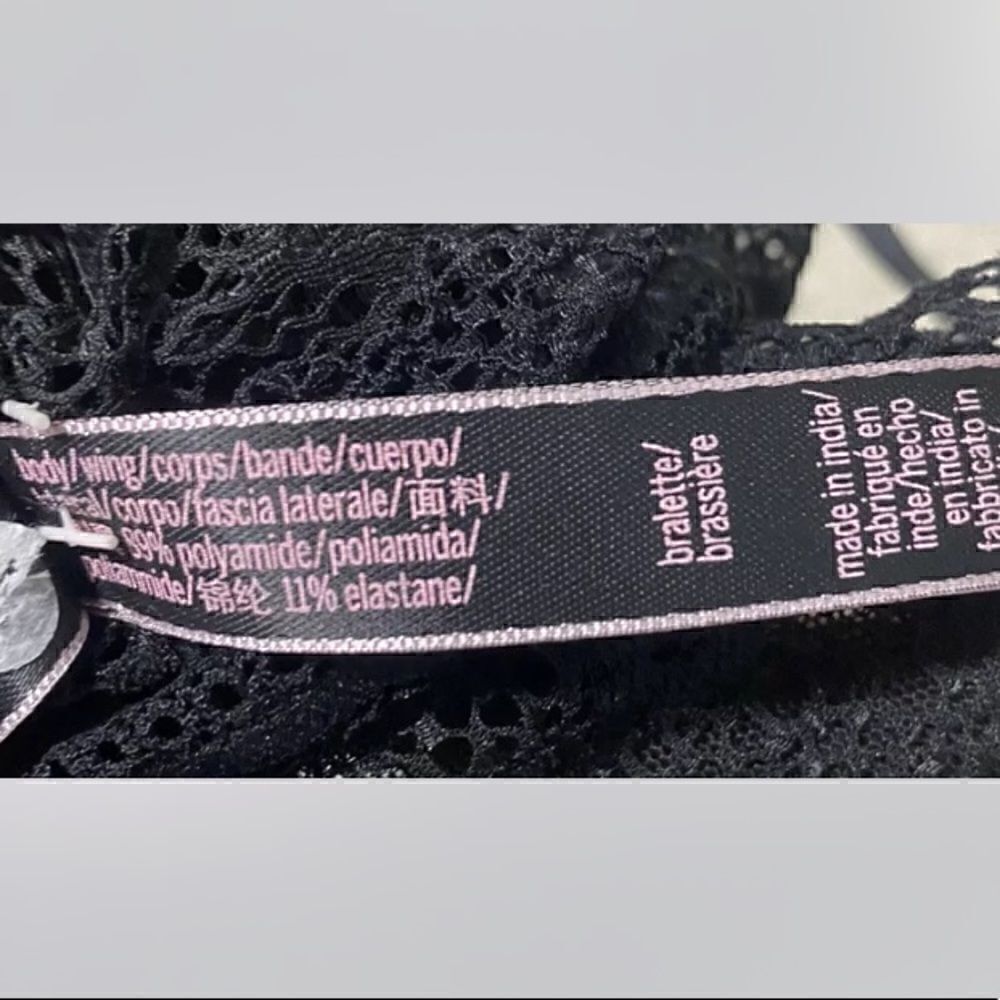 VICTORIA'S SECRET Black High Neck Lacey Bralette Bra Size S - Picture 4 of 4